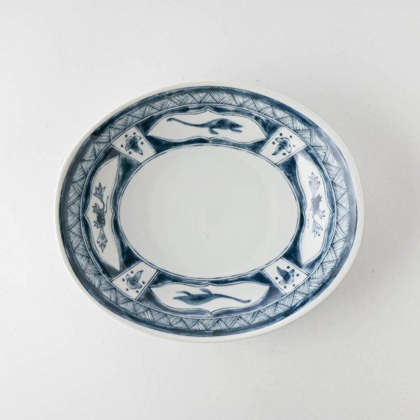 Edokko Dinosaur Water Dragon Oval Deep Plate