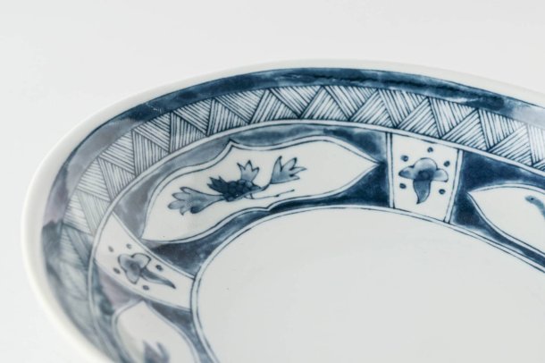 Edokko Dinosaur Water Dragon Oval Deep Plate