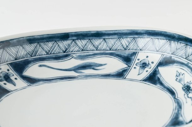 Edokko Dinosaur Water Dragon Oval Deep Plate