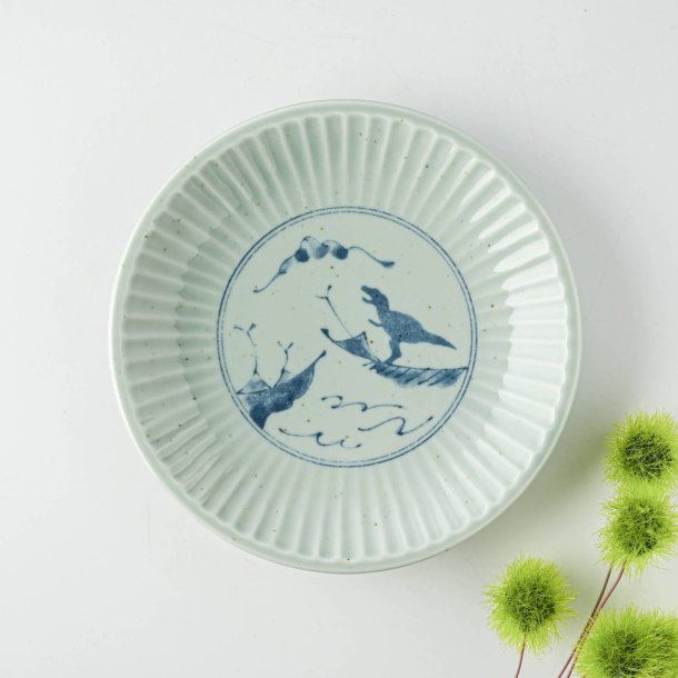 Edokko Dinosaur Ribbed Dragon Meimei Plate
