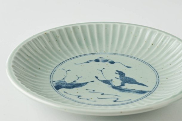 Edokko Dinosaur Ribbed Dragon Meimei Plate