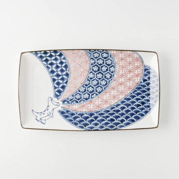 Edokko Dinosaur Auspicious Dragon Long Plate