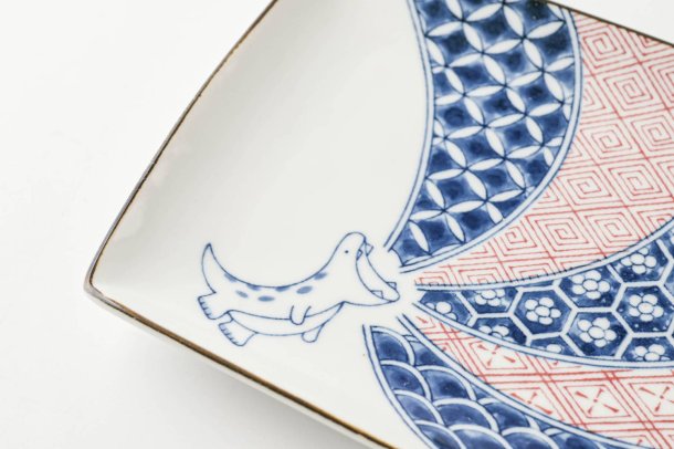 Edokko Dinosaur Auspicious Dragon Long Plate