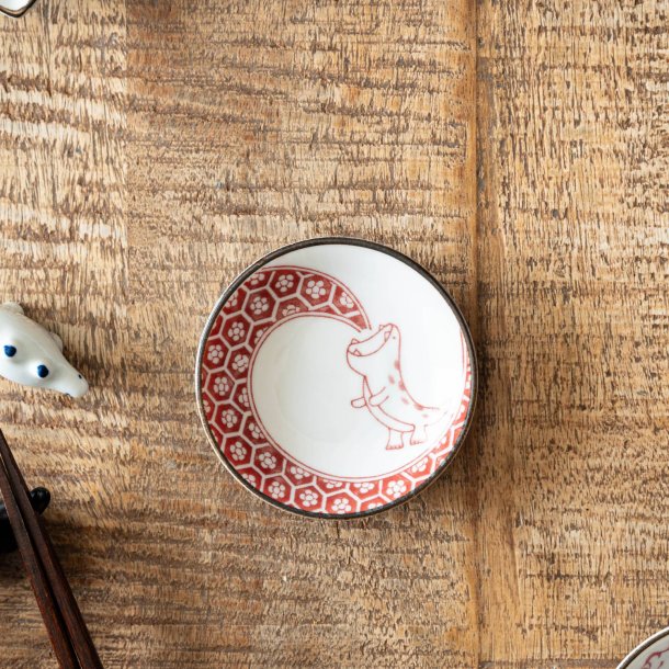 Edokko Dinosaur Red Flame Dragon Small Plate