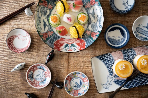 Edokko Dinosaur Blue Sea Dragon Small Plate