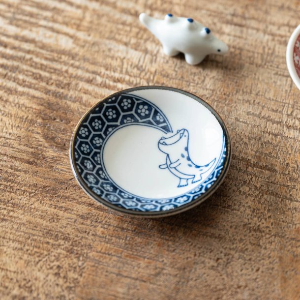 Edokko Dinosaur Blue Flame Dragon Small Plate