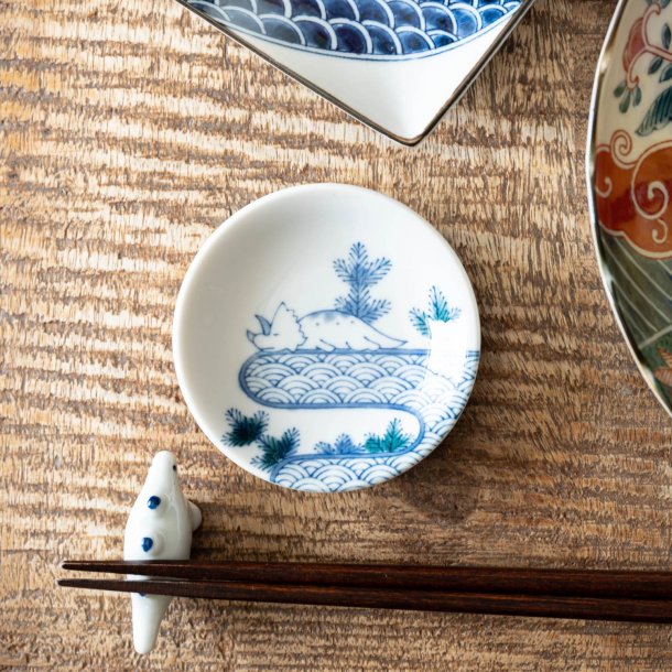 Edokko Dinosaur Blue Sea Dragon Small Plate