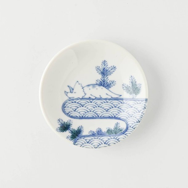 Edokko Dinosaur Blue Sea Dragon Small Plate