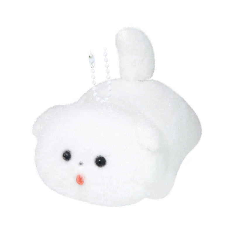Happy Dog Mascot Plush White
