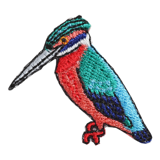 Iron-on Patch Bird Kingifsher & Crested Kingfisher