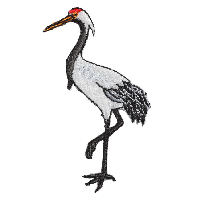 Iron-on Patch Bird Red-Crowned Crane