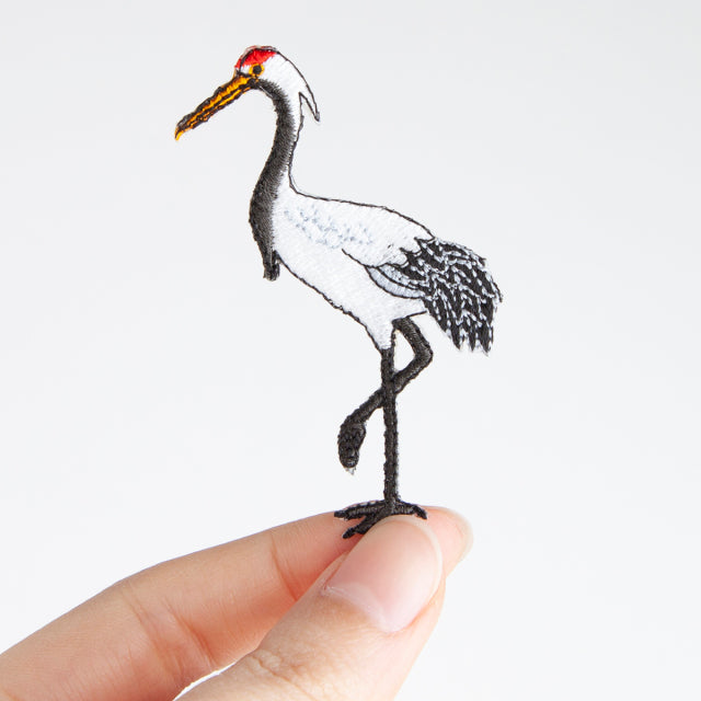 Iron-on Patch Bird Red-Crowned Crane