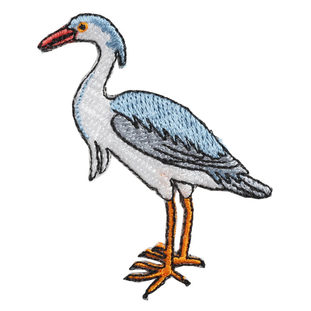 Iron-on Patch Bird Gray Heron