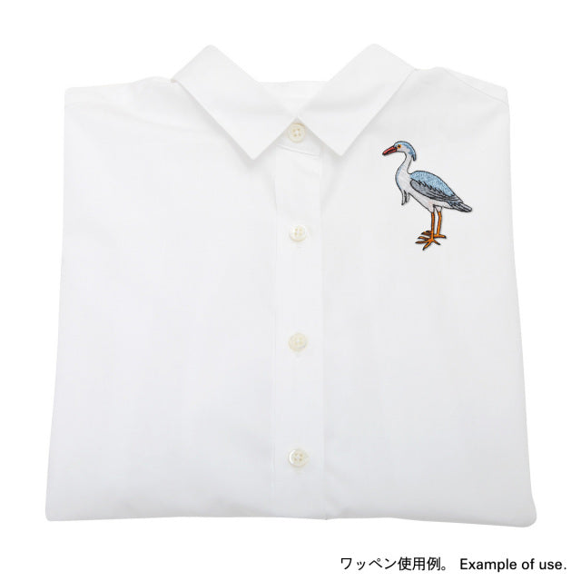 Iron-on Patch Bird Gray Heron