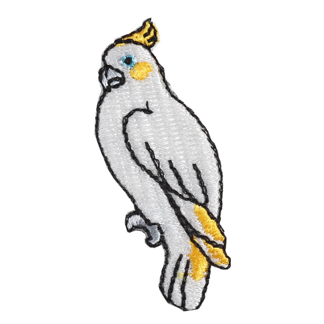 Iron-on Patch Bird Yellow Crested Cockatoo