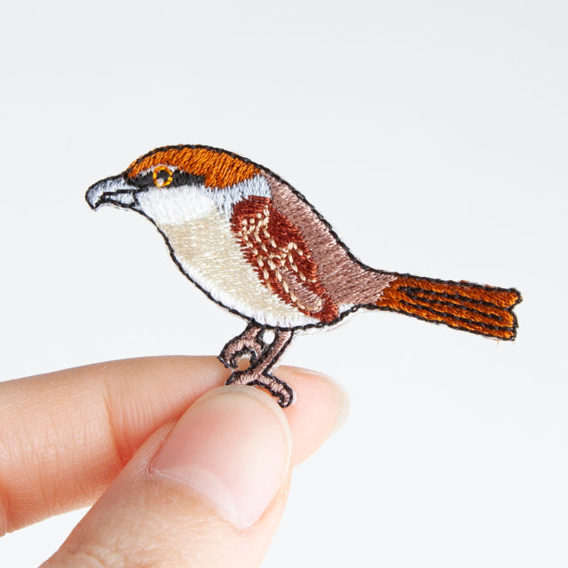 Iron-on Patch Bird Shrike