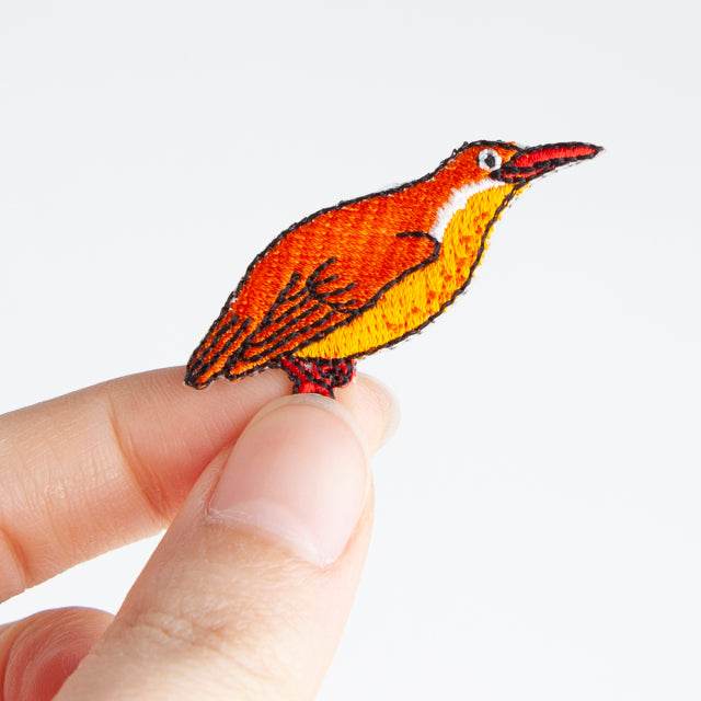 Iron-on Patch Bird Ruddy Kingfisher & Black-capped Kingfisher