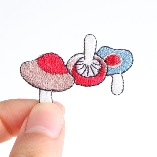 Iron-on Patch Mushroom Futairobenidake Mushroom