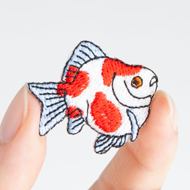 Iron-on Patch Goldfish Fukudaruma Goldfish