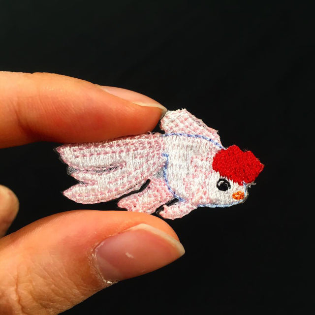 Iron-on Patch Goldfish Redcap Oranda Goldfish