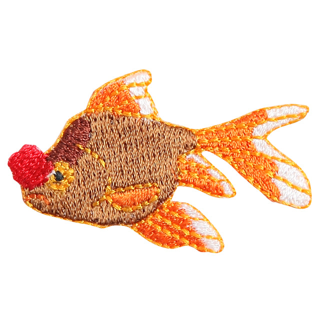 Iron-on Patch Goldfish Chocolate Pom Pom