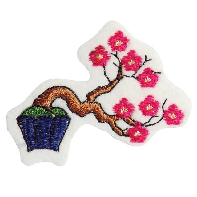 Iron-on Patch Bonsai Red Plum Blossom