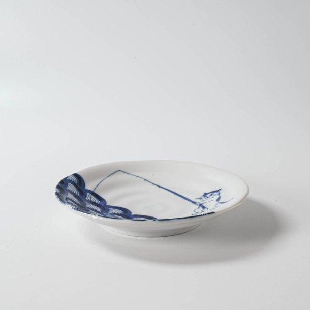 Shichita Someneko 5.1" Plate - Seikaiha