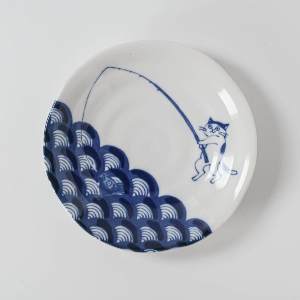 Shichita Someneko 5.1" Plate - Seikaiha