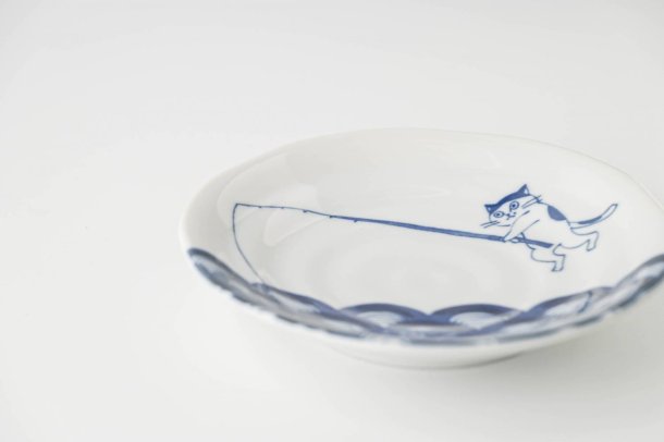 Shichita Someneko 5.1" Plate - Seikaiha