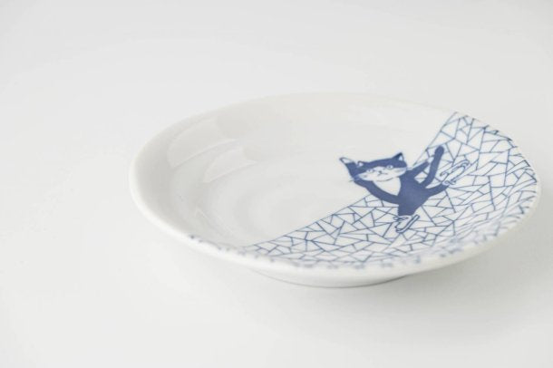 Shichita Someneko 5.1" Plate - Hyouretsumon