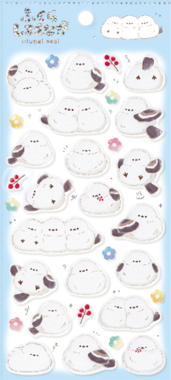 Fukura Shimaenaga (Long-tailed Tit) Glossy Stickers