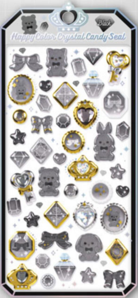 Happy Color Crystal Candy Stickers Black (Confidence)