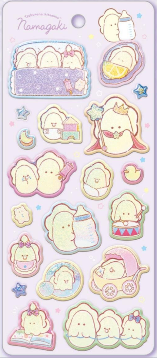 Round Eyes Puffy Glossy Stickers Oysters