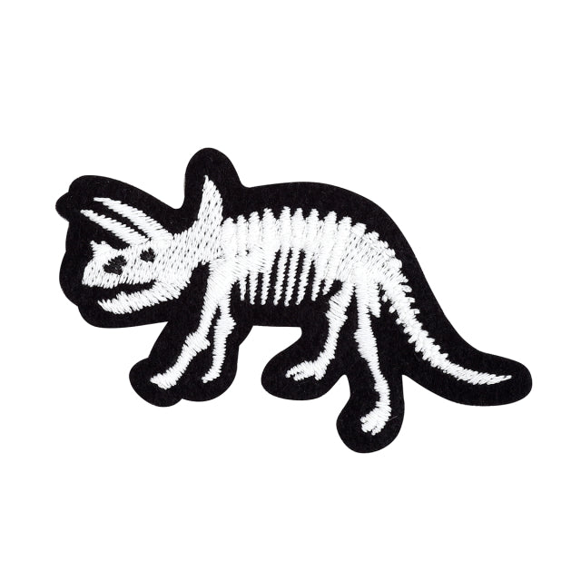 Iron-on Patch Dinosaur Triceratops Skeleton