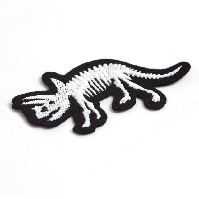 Iron-on Patch Dinosaur Triceratops Skeleton