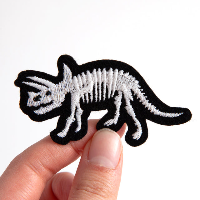 Iron-on Patch Dinosaur Triceratops Skeleton