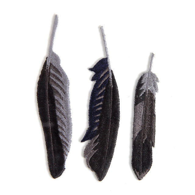 Iron-on Patch Bird Carrion Crow Feather
