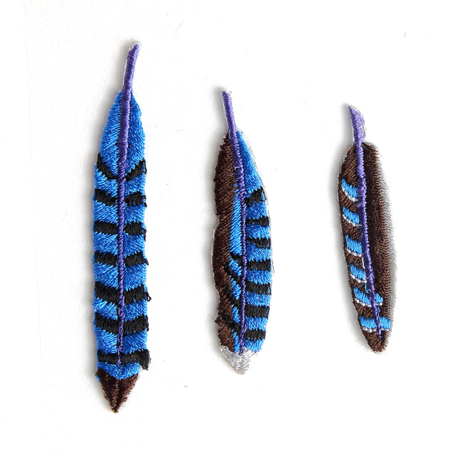 Iron-on Patch Bird Jay Feather