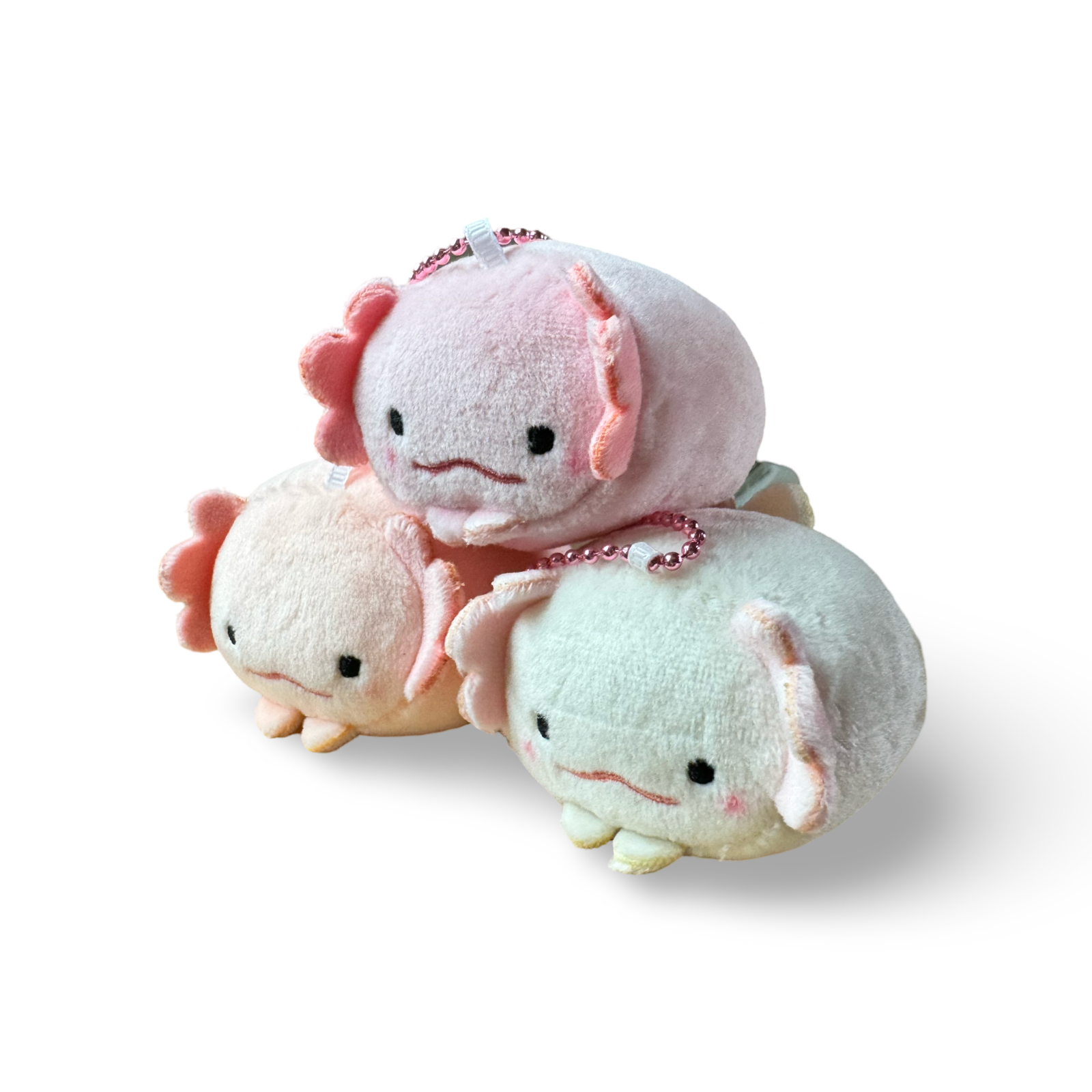 Beanie Plush Keychain Axolotl Pink