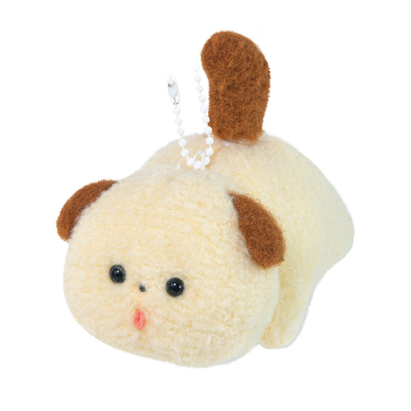 Happy Dog Mascot Plush Brown