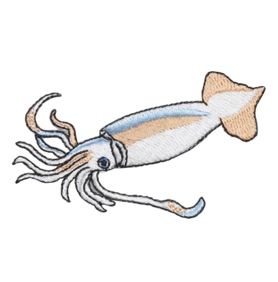 Iron-on Patch Ocean Squid