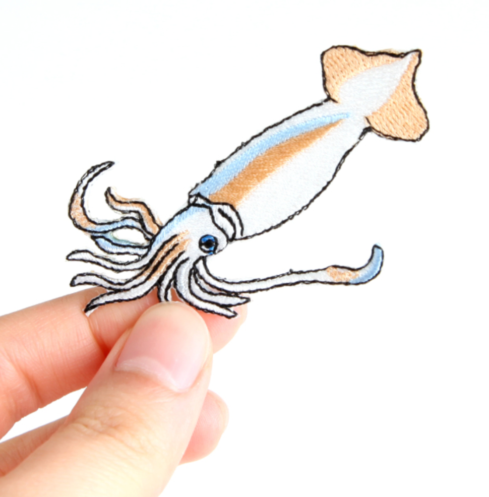 Iron-on Patch Ocean Squid