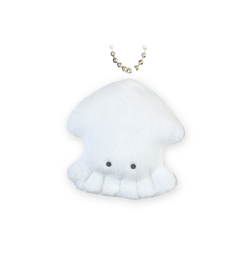 Round Eyes Aquarium Mini Keychain Squid