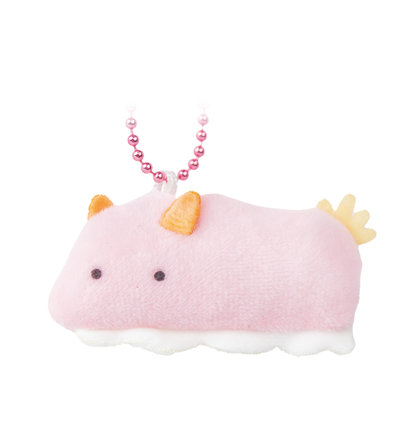 Round Eyes Aquarium Mini Keychain Sea Slug Pink