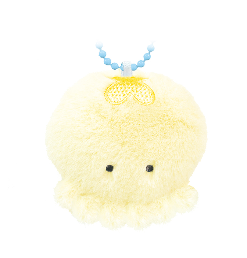 Round Eyes Aquarium Fluffy Keychain Jellyfish