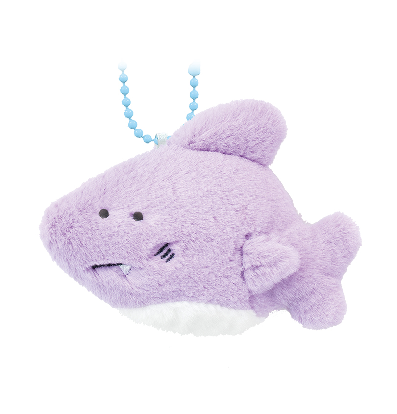 Round Eyes Aquarium Fluffy Keychain Shark