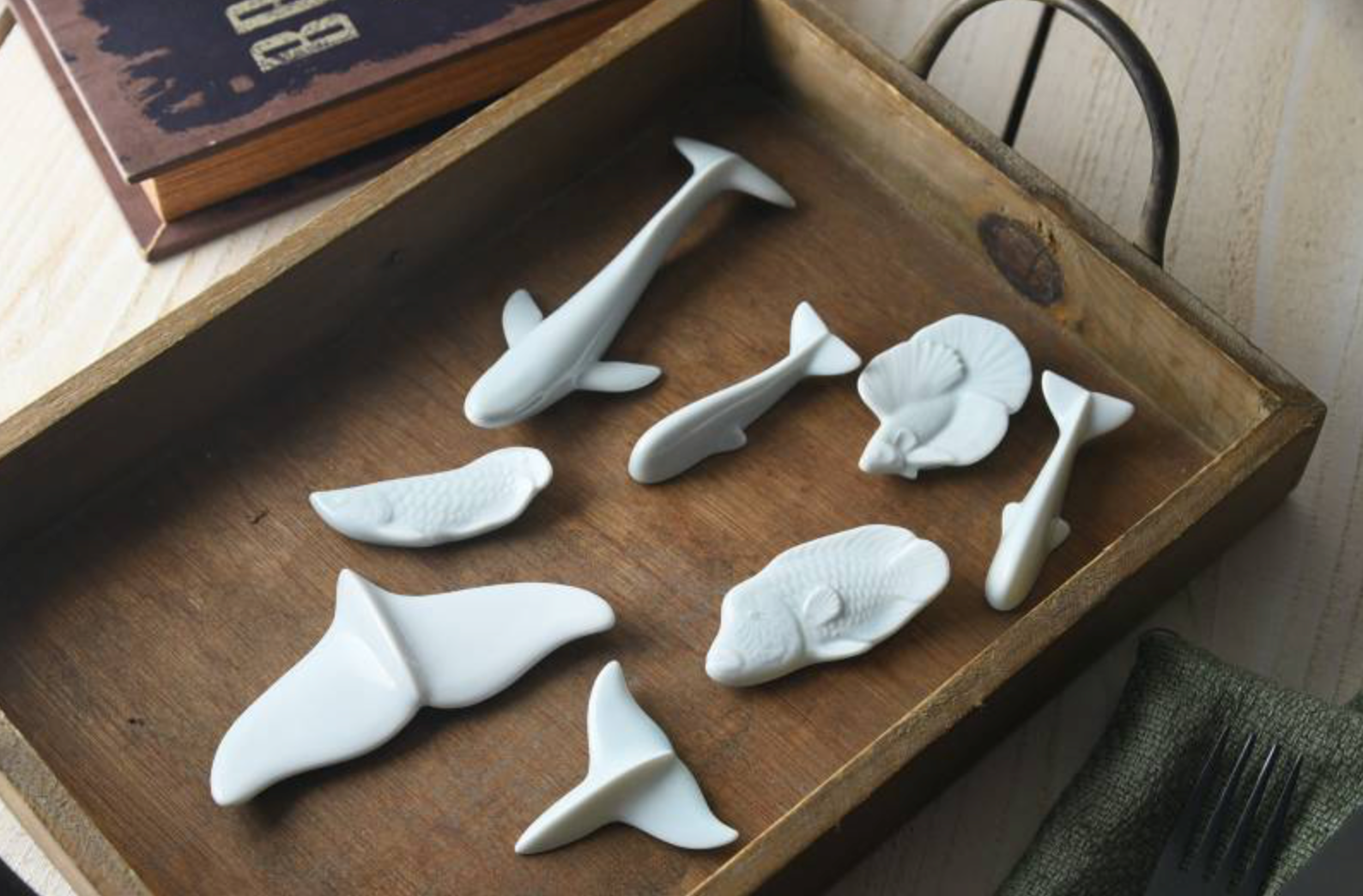 Ceramic Utensil Rest Waterline Whale Large