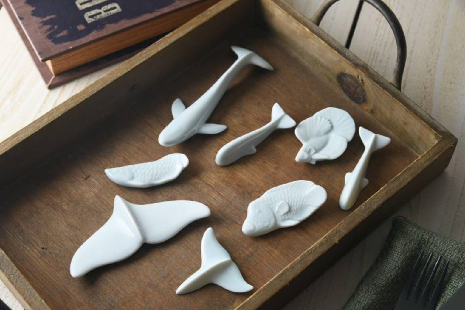 Ceramic Utensil Rest Waterline Whale's Tail