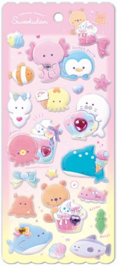 Round Eyes Puffy Stickers Aquarium 2
