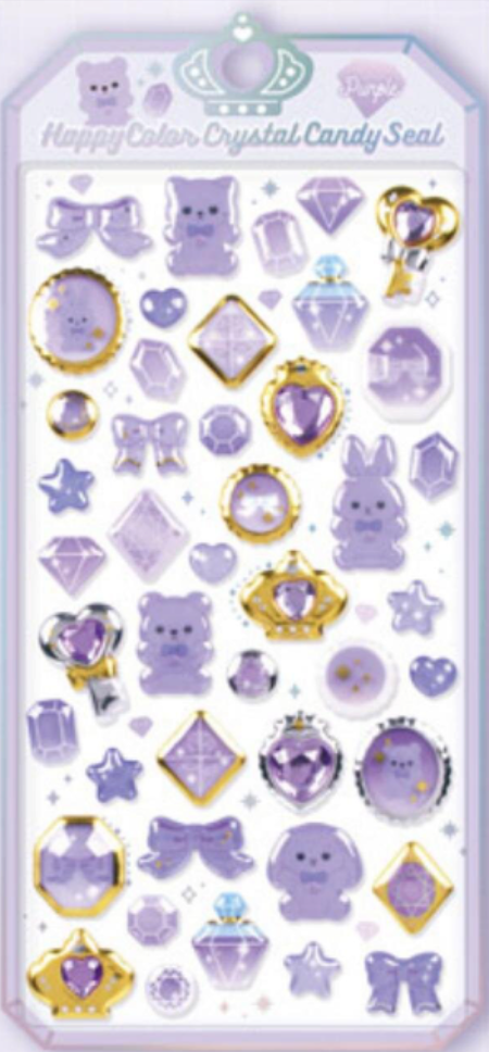 Happy Color Crystal Candy Stickers Purple (Study)